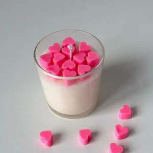 jar candle with handcrafted heart top
