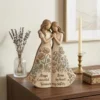 personalized siblings gift figurine, custom best friend wood carved statue, painted floral soul sister gift, forever my sister keepsake