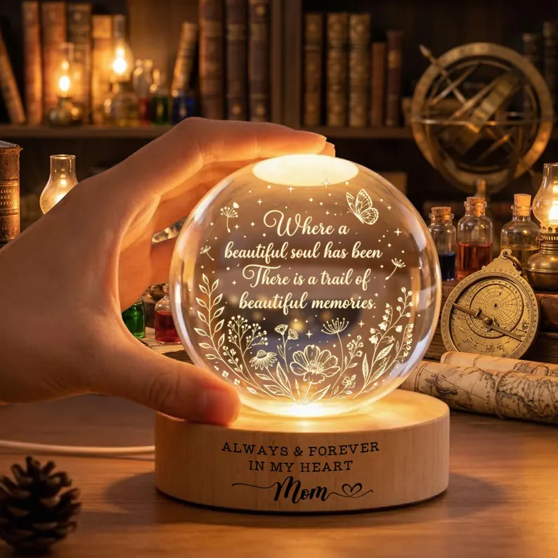personalized crystal ball memorial night light, loss of mom, bereavement gift, beautiful soul, grieving loss of loved one gift,sympathy gift personalized crystal ball memorial night light, loss of mom, bereavement gift, beautiful soul, grieving loss of loved one gift,sympathy gift